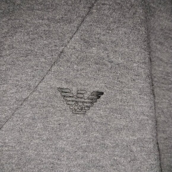 Armani gray zip pullover with lime green hood and side zippers - Picture 2 of 7